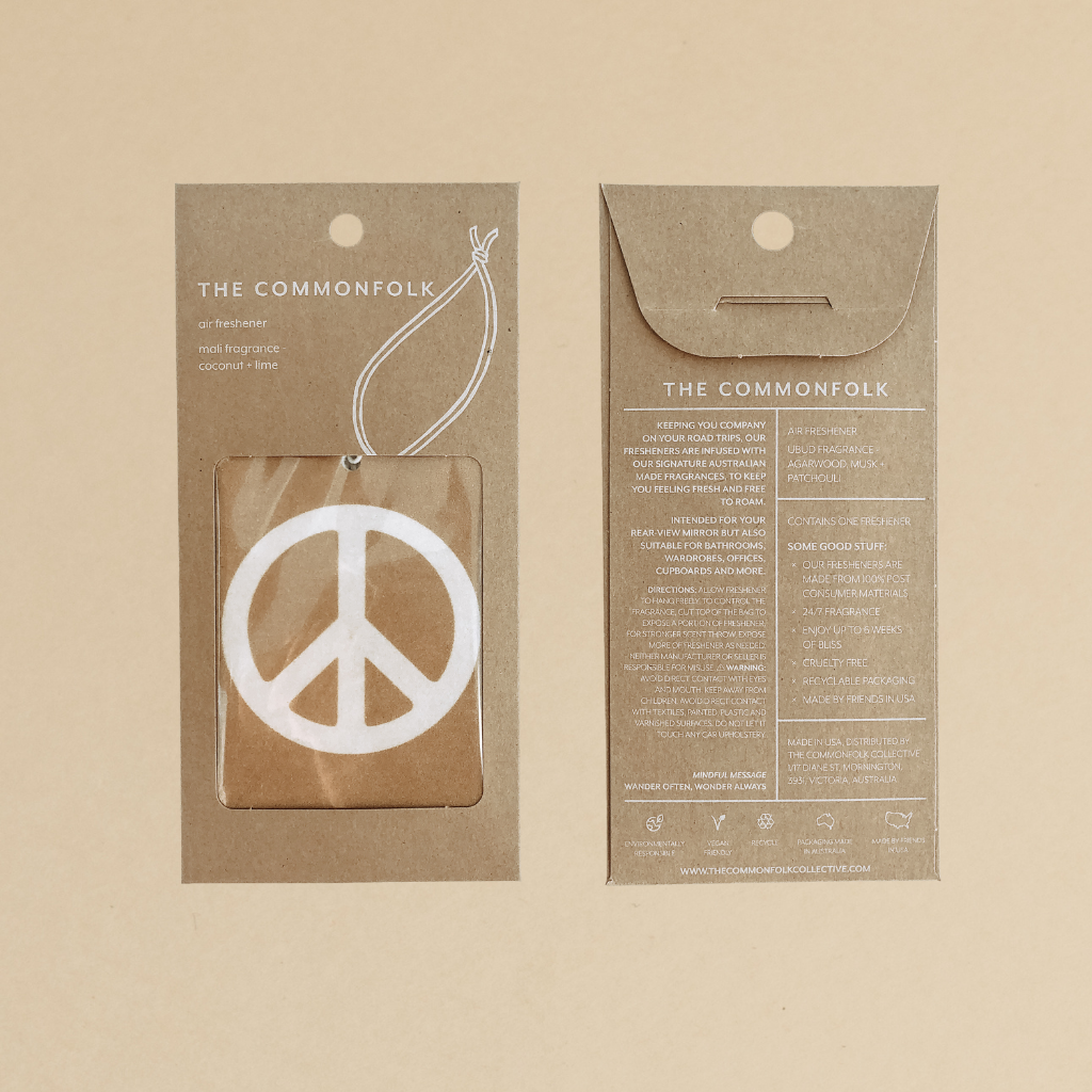 Peace Sign / Tan Air Freshener - Ubud