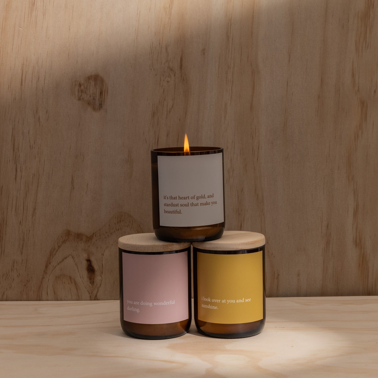 Heartfelt Quote Candle - sunshine