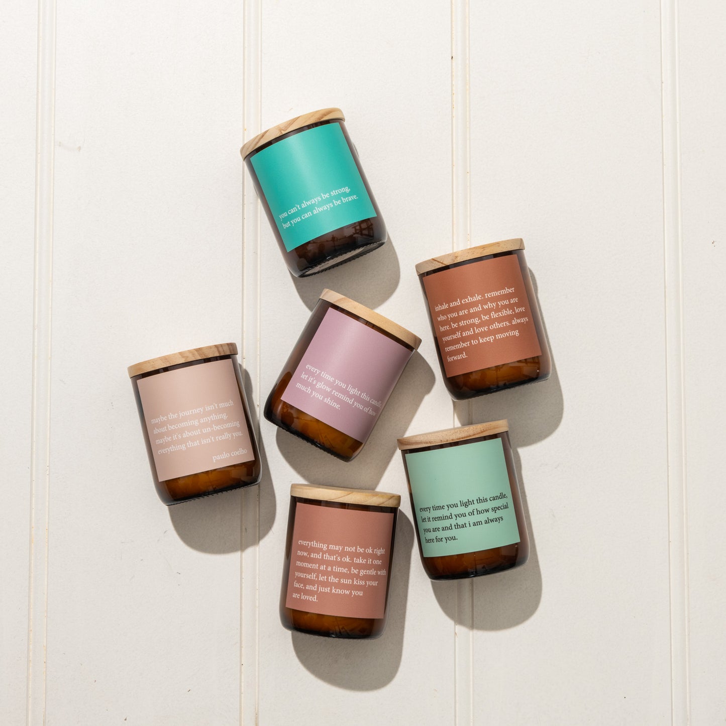 Heartfelt Quote Candle - inhale, exhale