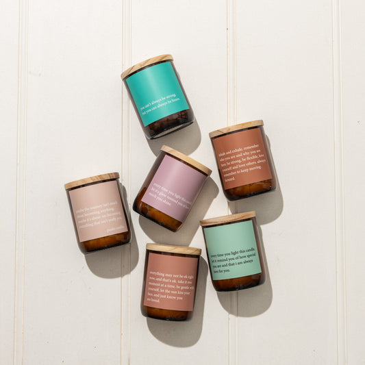 Heartfelt Quote Candle - inhale, exhale