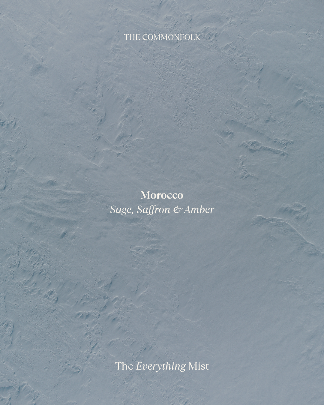 Album cover with text 'Morocco Sage, Saffron & Amber' on a textured blue background