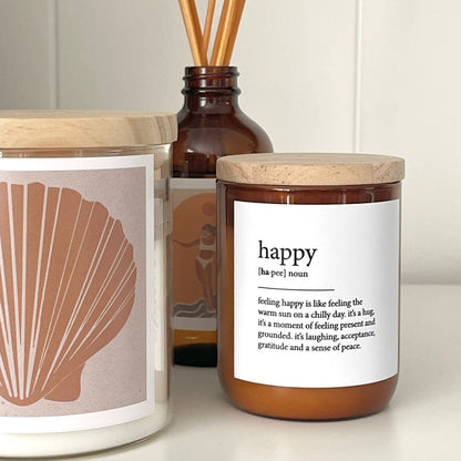 Happy ~ Dictionary Meaning Candle