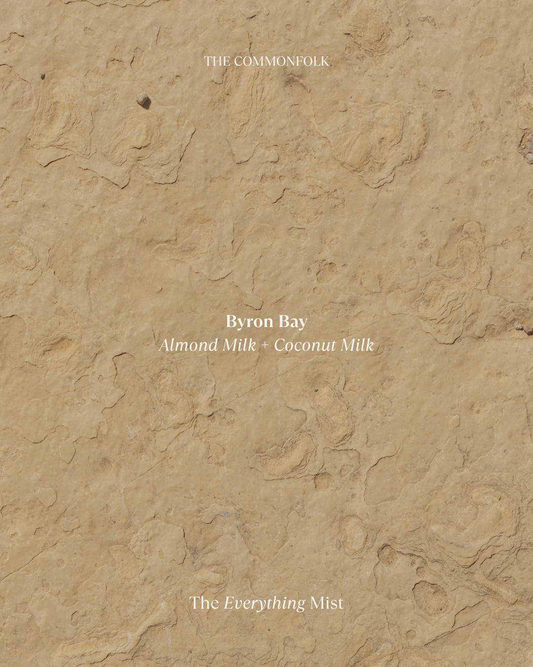 Beige textured background with 'The Commonfolk' branding and product names.