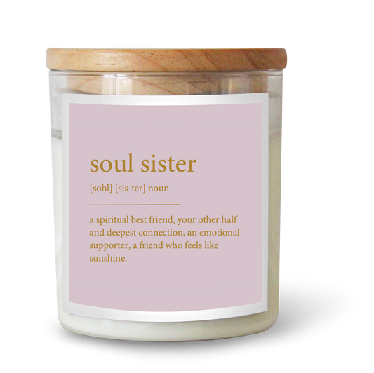 FOIL BIG Dictionary Meaning Soul Sister Candle